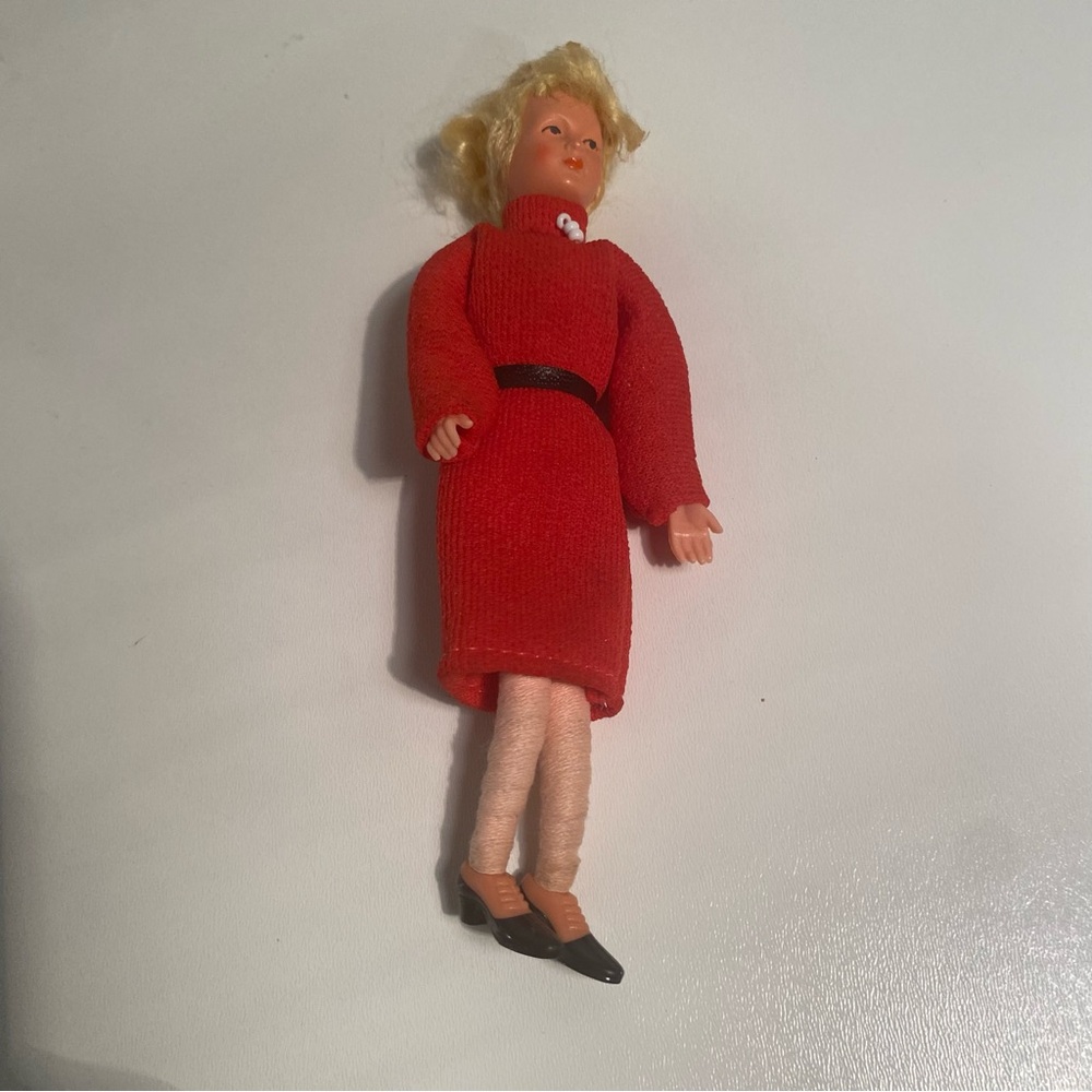 Miniature Vintage 60s German Dollhouse Lady 6” Height